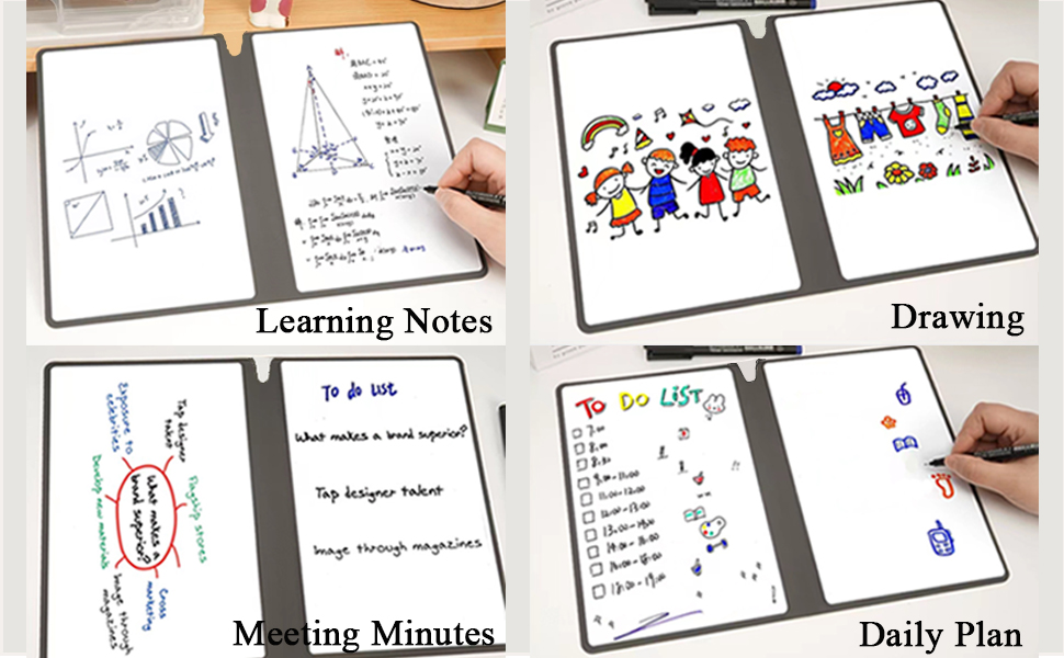 SAYEEC Whiteboard Notebook Portable Dry Erase Board with 3