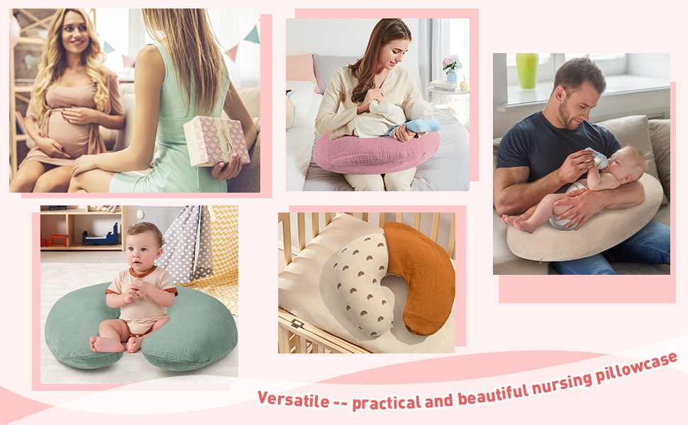 2 Pack Baby Muslin Nursing Pillow Covers