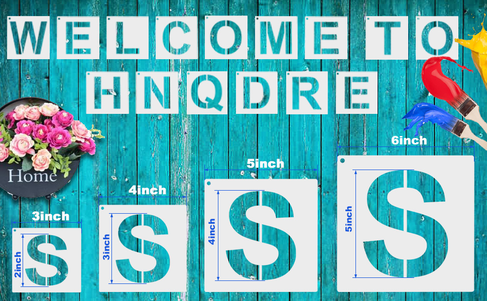 36Pcs Alphabet Art Craft Stencils Kit 3 Inch Reusable