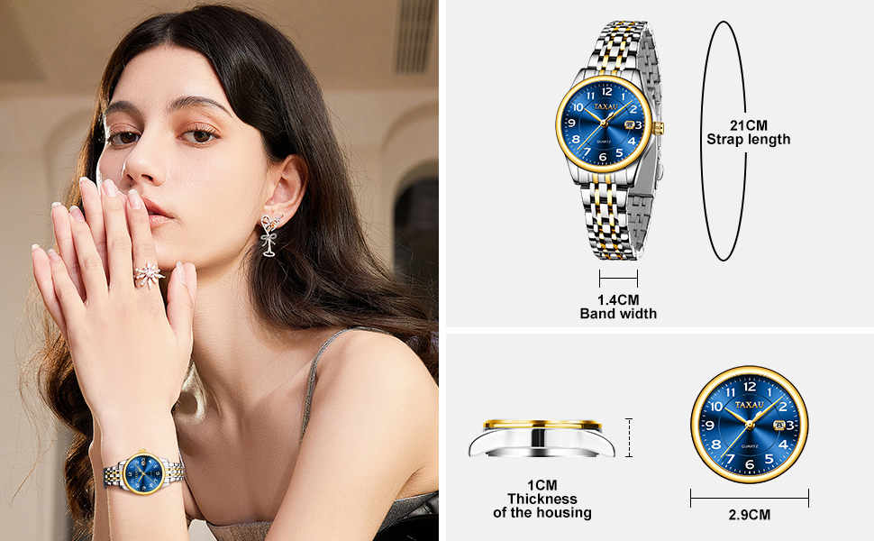 Taxau Womens Watch with Stainless Steel Strap - Quartz Analog Wrist Watch Waterproof - Fashion Ladies Dress Watches for Ladies 14 elegant watches