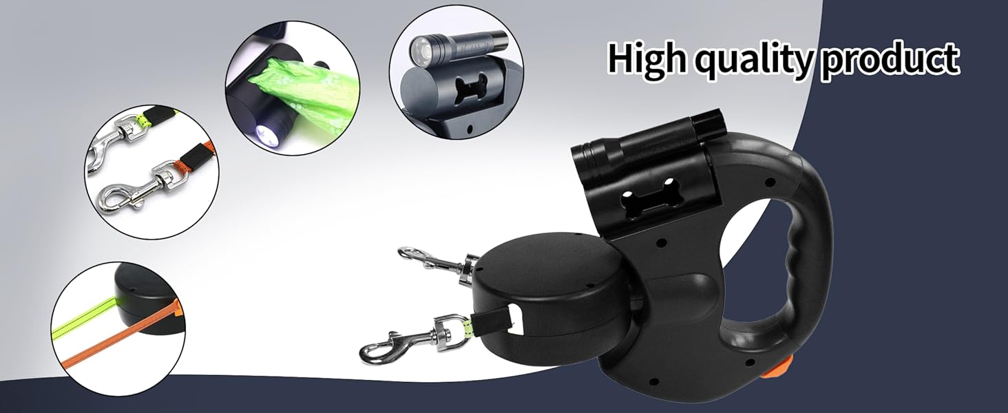 GREGCE Dual Retractable Dog Leash for Small DogsDog