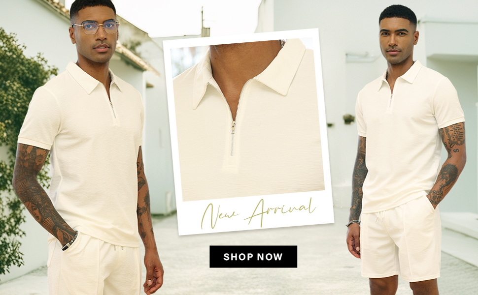 Mens Tracksuit Polo Shirt & Shorts 2 Pieces Summer Outfits Suit Activewear Sweatsuits