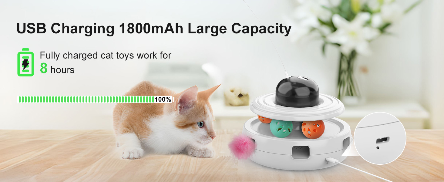 doopo Cat Toys 5 in 1 Automatic Interactive Kitten Toy, Laser Pointer, Catnip