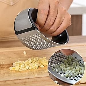 garlic, press, rocker , stainless steel, garlic mincer, crusher peeler, handle, kitchen, home