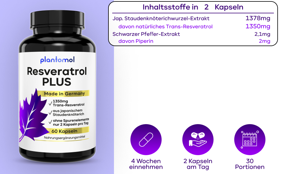 Entdecke die Power von 1350mg Trans-Resveratrol! Für ein gesünderes Leben