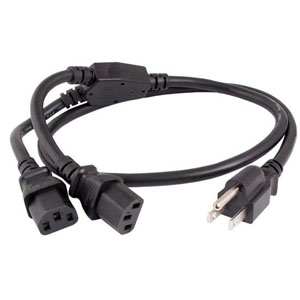 3ft 16 AWG Universal Power Cord Splitter Cable