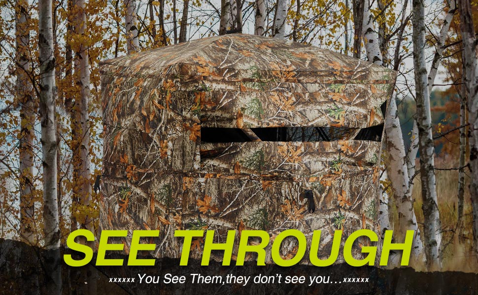 TIDEWE Hunting Blind See Through with Carrying Bag, 23 Person Pop Up