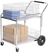 GAMINA KAVISI Mail Office File Cart, 400lb Capacity Heavy Duty Steel File Organizer Cart, 2 Shelf...