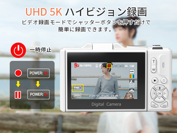 Amazon | AiMike 5K デジカメ スマホに送れる デジタルカメラ