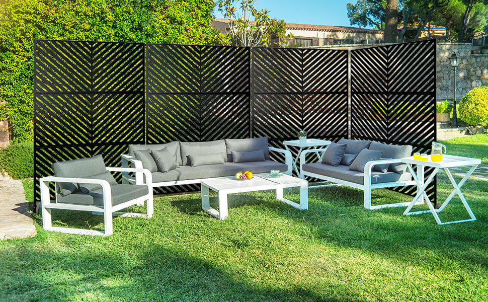Patio Privacy Screen Balcony Decorative Screen Set with