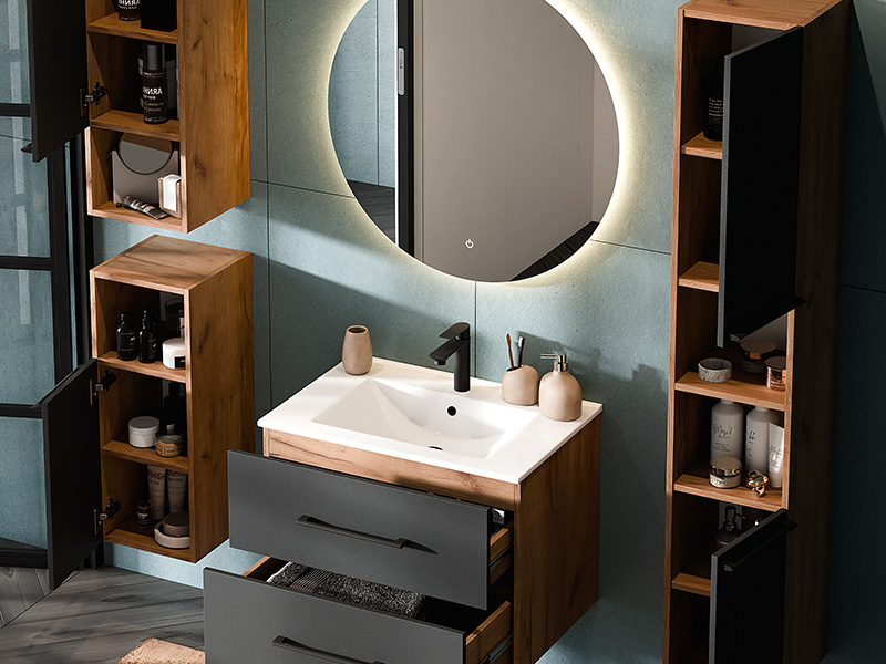 Badmöbel Set Anthrazit: Eleganz und Funktionalität für Ihr Badezimmer () Badmöbel Set Anthrazit: Eleganz und Funktionalität für Ihr Badezimmer