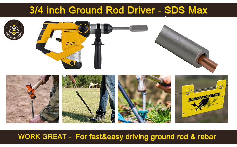 BEEMEEMASTER 3/4 Inches SDS MAX Ground Rod Driver Socket