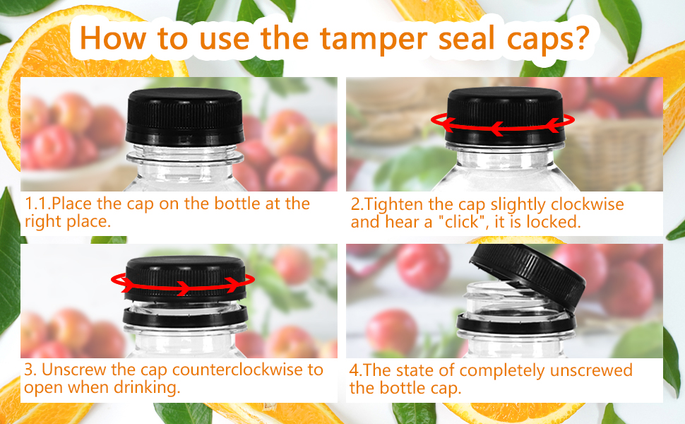 PeacePeo Plastic Juice Bottles with Caps, 12 OZ Juice Bottles 45 Pcs Clear Plastic