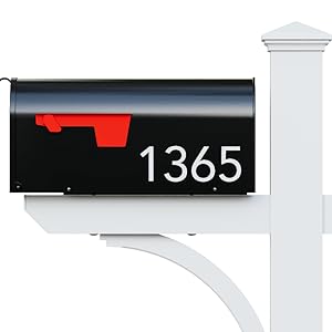 Closeup of the Addresses of Distinction Argonne Mailbox showing the personalized house numbers