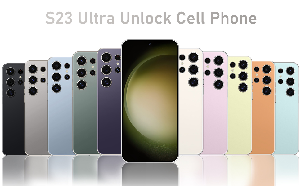 Unlocked Android Phone S23 Ultra Cellphone 13 Smart Mobile 8-core 8GB+256GB Cell 6.8-inch HD Screen 50MP+24MP Camera 6800 mAh Extra Large Battery 4G Dual SIM (Titanium Gray) 8 unlocked phone