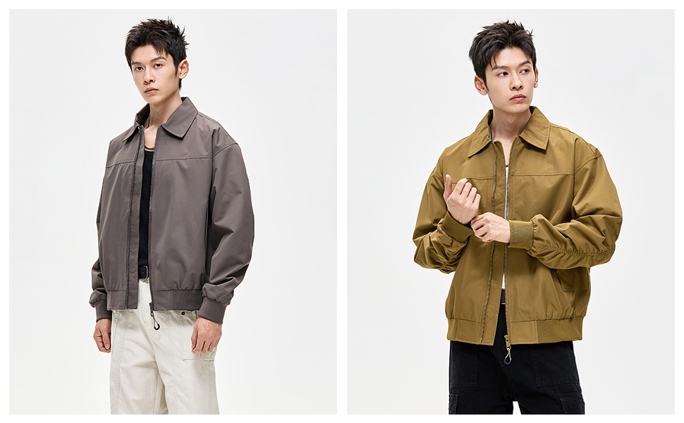 Amazon | [FJSSLHXK] ワークジャケット 折り襟 ブルゾン メンズ カーゴ