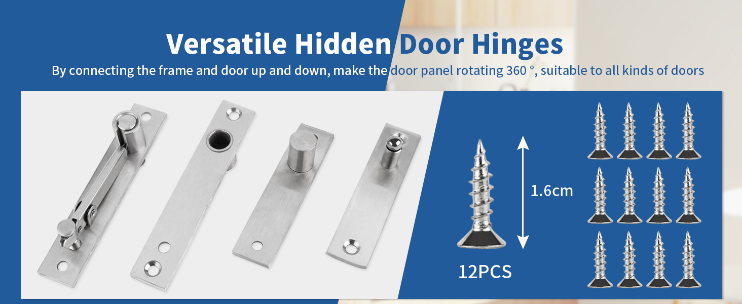 TamBee Door Pivot Hinges Heavy Duty Hinges for Wood Doors 360 Degree