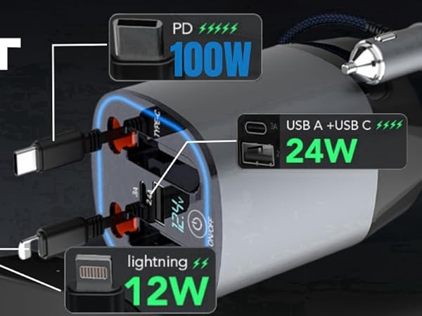Amazon.co.jp: ZUKIDA 車の充電器 急速充電 シガーライター