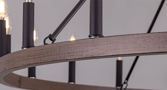 Wellmet Extra Large Chandelier Diam 60 inch, 20Light Wagon Wheel