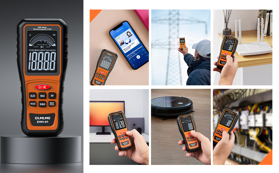 EMF Meter, Digital Electromagnetic Field Radiation Detector Hand-held ...