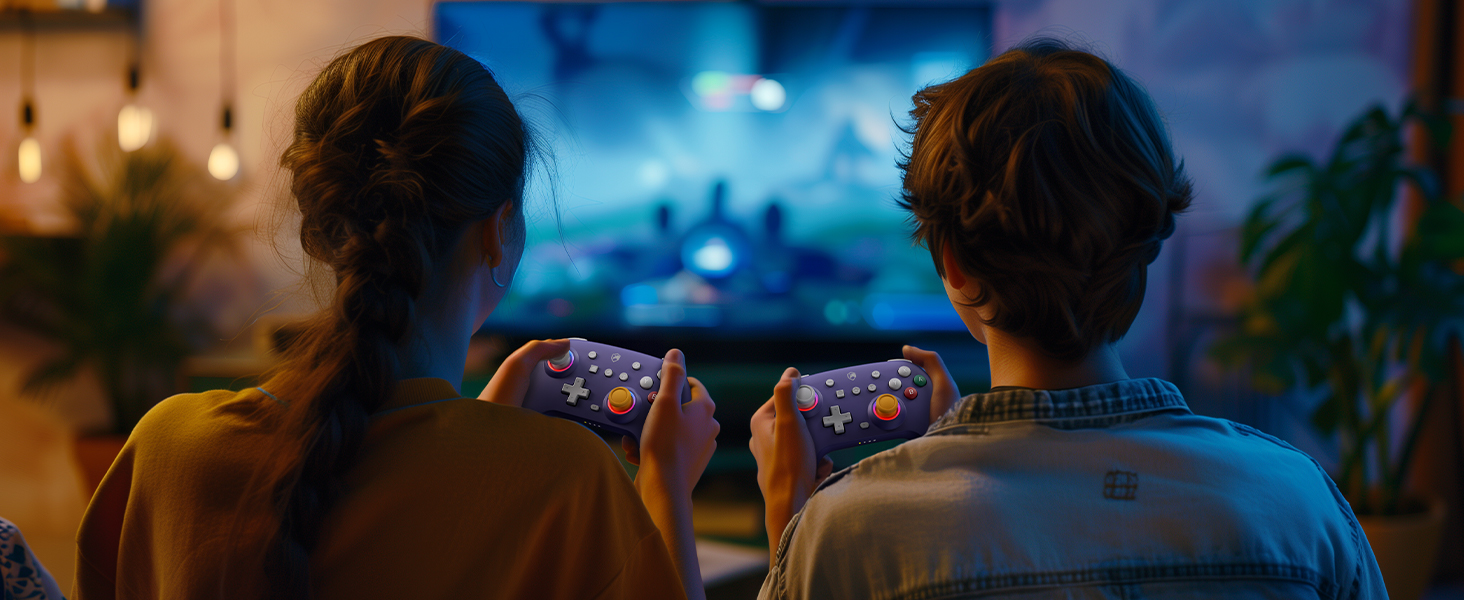 deux personnes jouant à un jeu vidéo sur un téléviseur