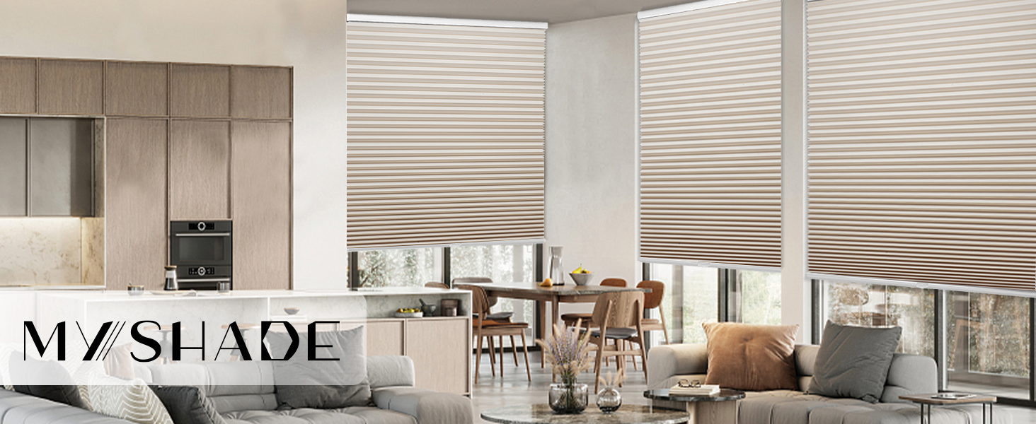 MYshade Beige Cellular Shades &amp; Blinds for Indoor Windows
