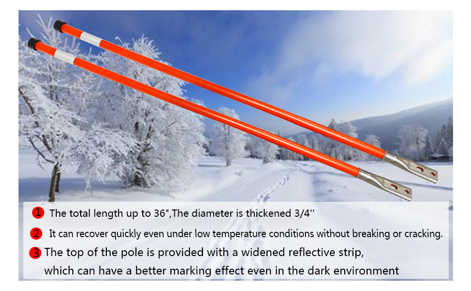 C CLINK 36" Snow Plow Markers Blade Guides Orange 3/4