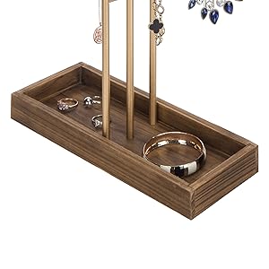 3-Tier Gold Metal T-Bar Jewelry Organizer Stand
