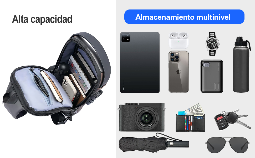 Mochila Cruzada Antirrobo Impermeable