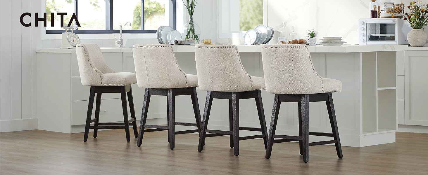 CHITA Swivel Counter and Bar Barstools