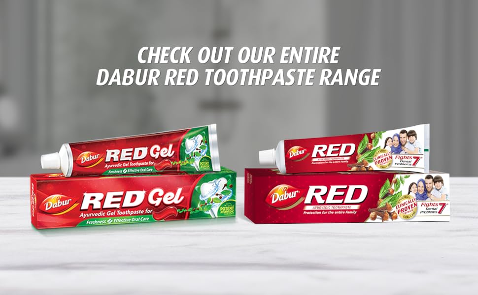 Dabur Red Ayurvedic Toothpaste for Teeth & Gums (4x100g) Enriched