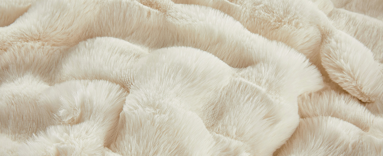 JELLYMONI White Fluffy Duvet Cover Set Twin Size, Luxury