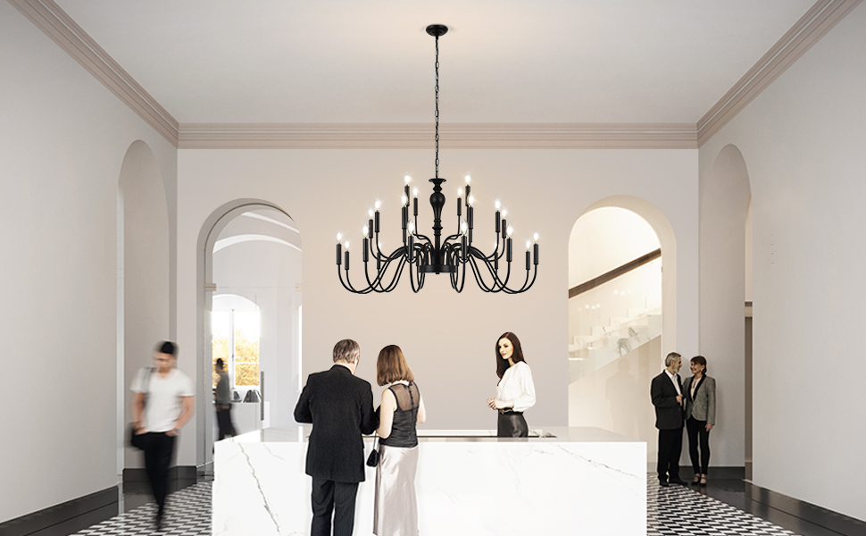 black chandelier light fixture-