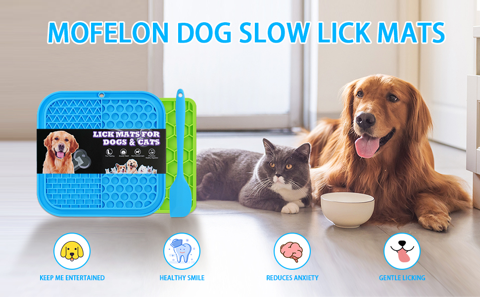 MOFELON 3 Pack Licky Mats for Dogs,Slow Feeding Dog Lick Mats with