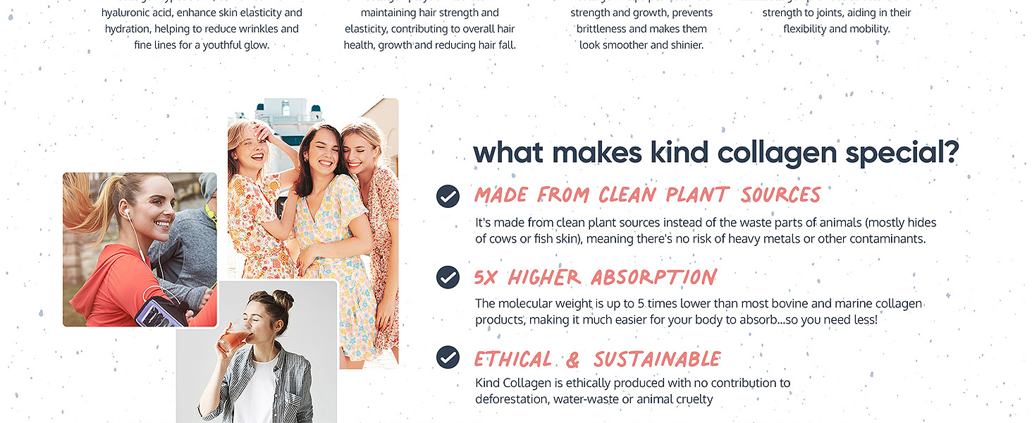 Kind Collagen with Hyaluronic Acid & Vitamin C, Vegan Collagen