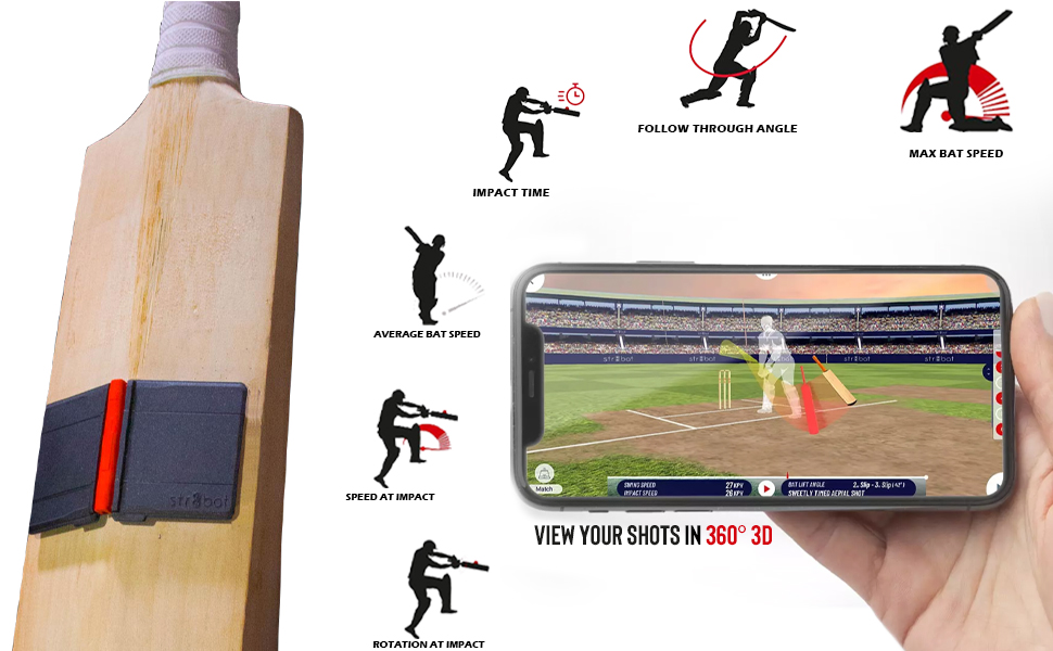 str8bat Sensor Cricket Bat Sensor, Motion Sensor for Cricket, Bat