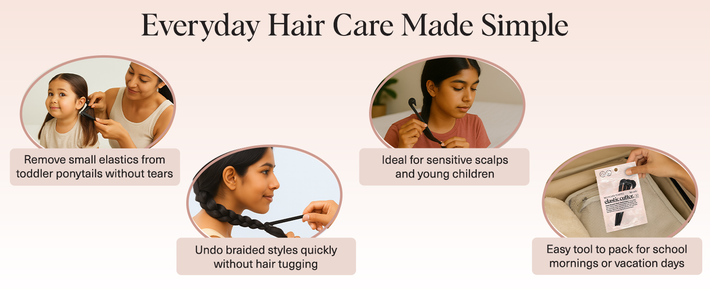 Hair Tie Cutter – Easy To Use, Pain Free Rubber Band Cutter for Hair Kids, Baby & Toddler Girls