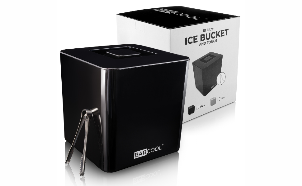 Barcool Ice Bucket with Lid and Ice Tongs BPA Free 10 Litre
