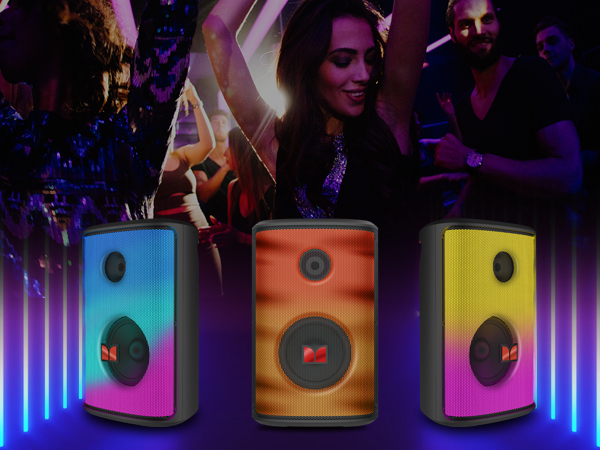 Monster Sparkle Party Speaker with Microphone, 80W Bluetooth