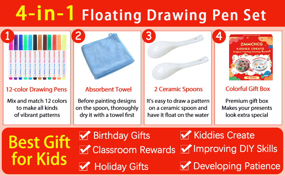 Magical Floating Drawings Pens Bundle Kiddies Create Magic Water Painting Markers Set DIY Tattoo Art