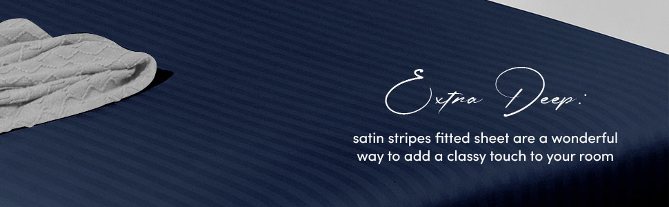 FITTED SHEET STRIPE NAVY