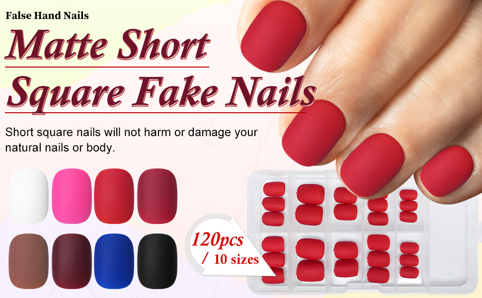 Press on nails short square, short nails, full nails, short press on nails, red nails, black nails