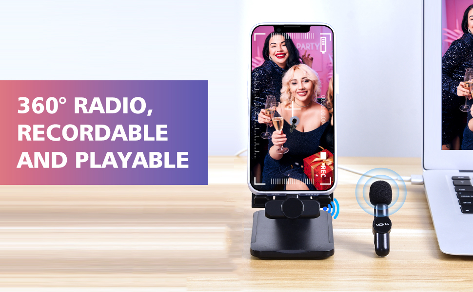 SNZIYAG Wireless Lavalier Microphone for Android Phone,PlugPlay