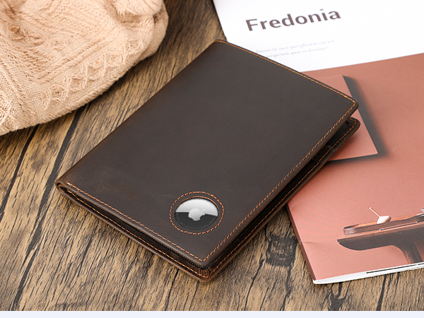 luxury RFID blocking leather passport wallet