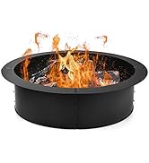 Happygrill Fire Pit Ring Outdoor Firepit Rim Liner 30-Inch Inside Thick Heavy Duty Solid Steel fi...