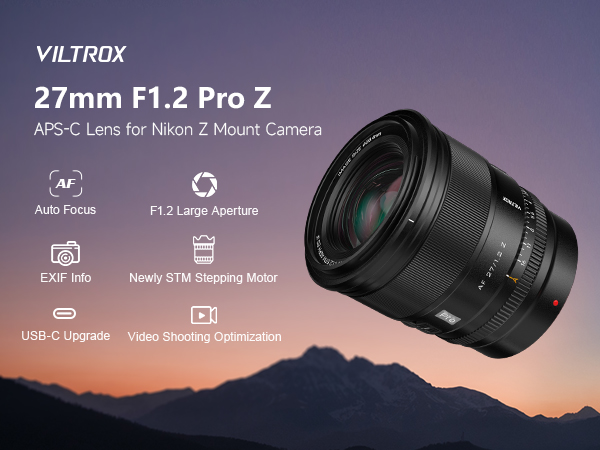 Amazon.com : VILTROX 27mm F1.2 Pro Level Z Mount Lens