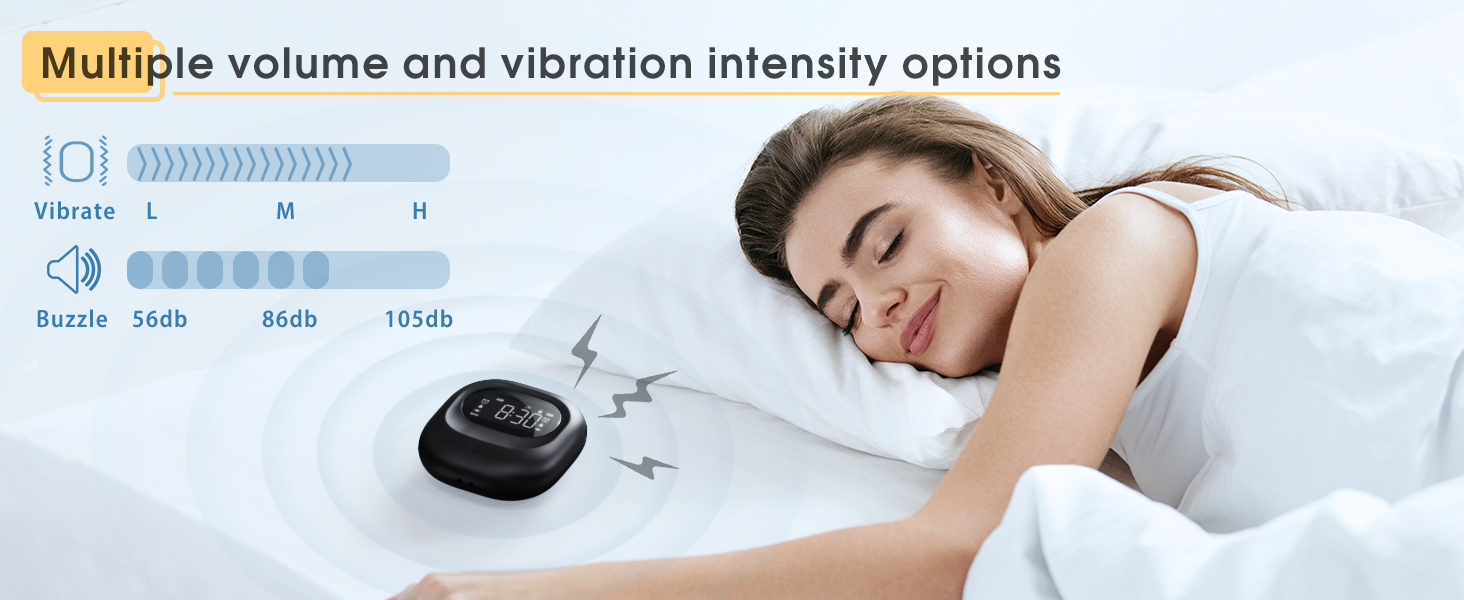 Digital Vibrating Alarm Clocks for Heavy Sleepers Dual Alarms Bedside