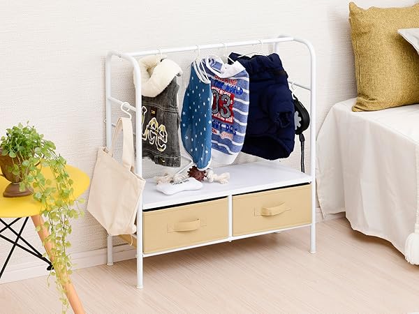 Amazon｜moca company Animo ペット用ハンガーラック 引出し付き