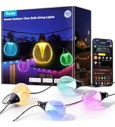 Govee Outdoor Clear Bulb String Lights, 48ft RGBWIC Outdoor Lights with 15 Dimmable Warm White LE...