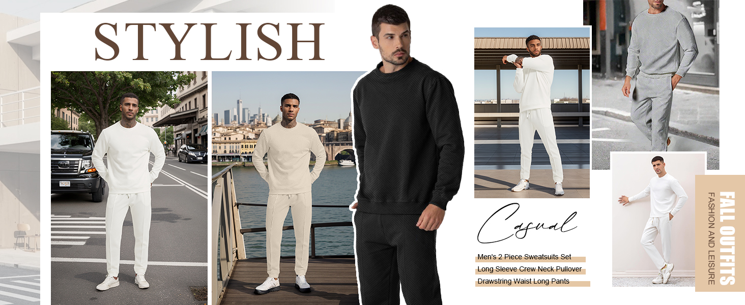 mens two pcs set sweatsuits